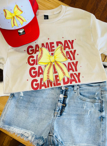 Game Day-Softball Bow Tee