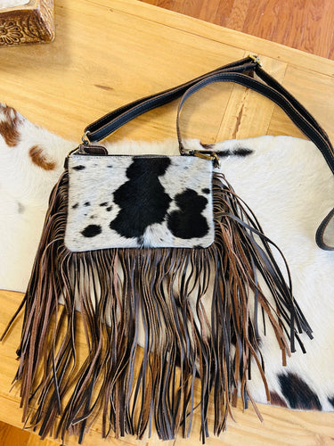Cowhide Fringe Crossbody