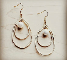 Double Hoop Pearl Earrings