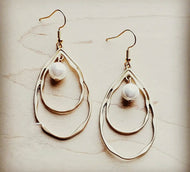 Double Hoop Pearl Earrings