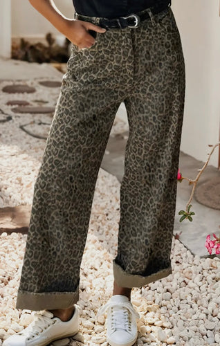 Leopard Straight Leg Jeans