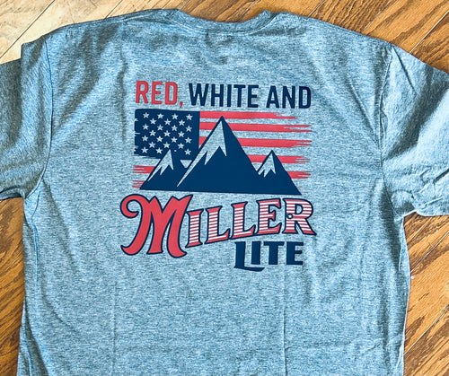 RED WHITE & MILLER LITE Tee
