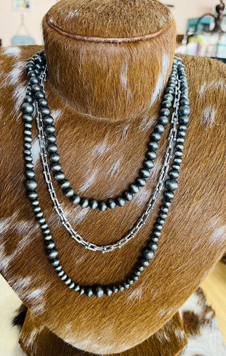 Navajo Style Pearl Necklace Set