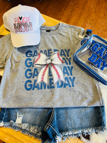 Game Day-Baseball Bow Tee