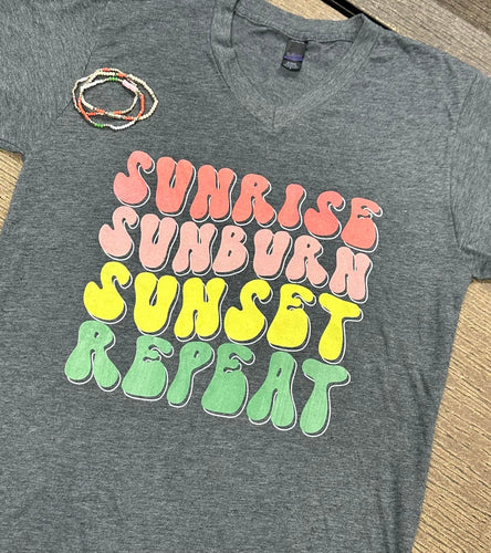 Sunrise Sunburn Sunset Repeat tee