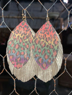 Effie Feather Leopard Earrings