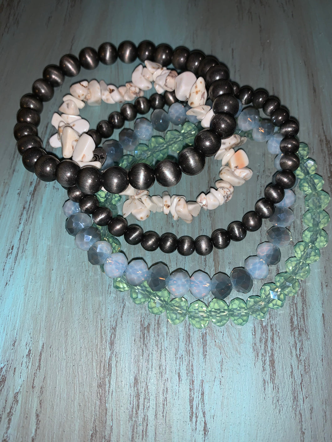 Amber Navajo Rock 5 piece Stretch Bracelet